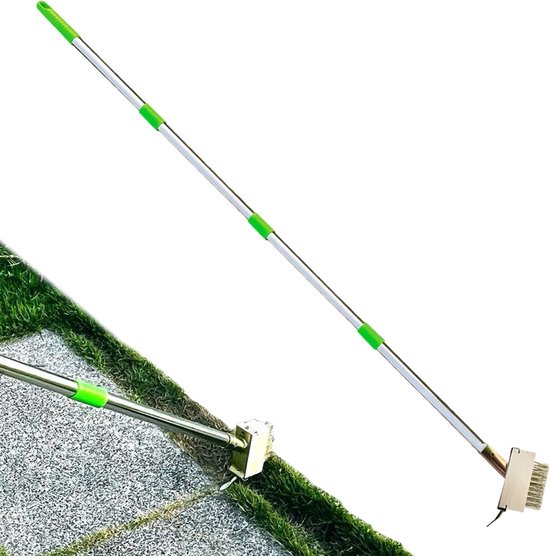 Mosverwijderaar Borstel - Onkruidgereedschap - Buitenreiniging - 2-in-1 Schraper - Verstelbaar Handvat van Merkloos	