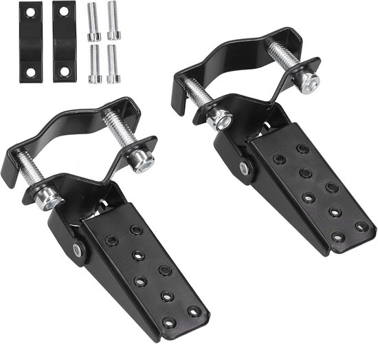 Motorcycle Footrests - 1 Pair Folding Footrests - Foot Pegs met Accessoires voor Retro Motorcycle - ATV van Merkloos	