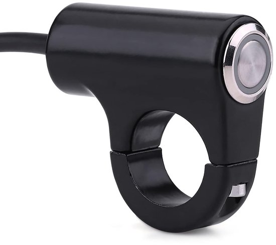 Motorfietsstuurschakelaar - 22 mm AAN/UIT drukknopschakelaar - stuurmistlamp - zwart (model A) van Merkloos	