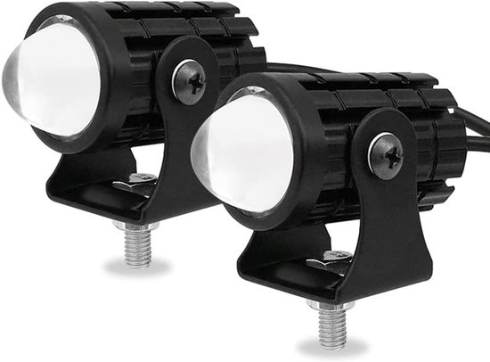 Motorrijlichten - 2 stuks - 12 W - 8-80 V - led-koplamp voor motorfiets - vrachtwagen - boot van Merkloos	