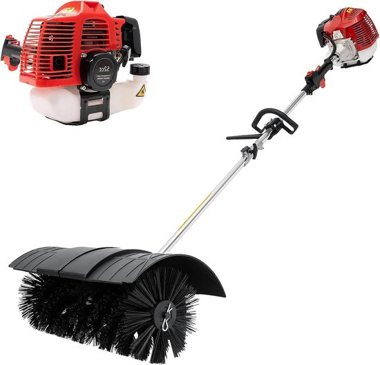 Motorveger - Veegmachine Sneeuwfrees - Buiten Reinigen - Krachtige 2-takt motor - 56 cm werkbreedte - Rood