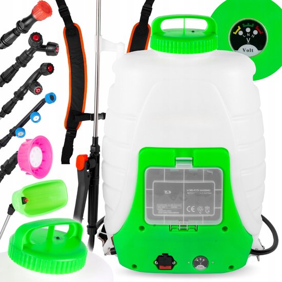 MOZY® - Elektrische Onkruidspuit - 18 liter - Inclusief Opzetstukken - met Schouderriem - Draadloos - Regelbare Druk - Drukspuit - Tuinieren van Merkloos	