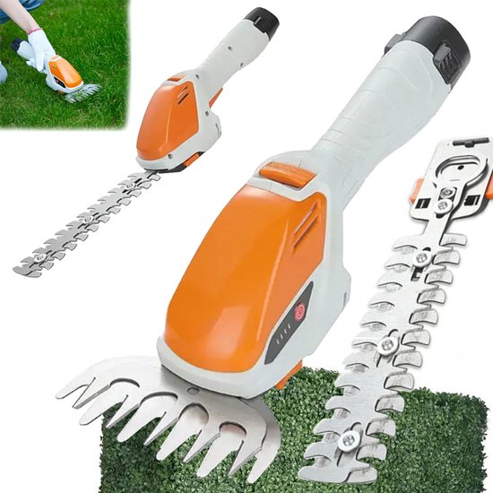 MOZY® - Gras- en Heggenschaar - Oranje - Snoeien en Trimmen - Elektrische Trimmer - Grasschaar - Buxusschaar - Struikschaars - Tuingereedschap - Grastrimmer van Merkloos	