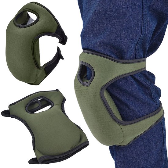 MOZY® - Kniekussens - Groen - met Klittenband - Schuim - Herbruikbaar - Kniebeschermers - Kniepads - Onkruid Verwijderen - Klussen van MOZY