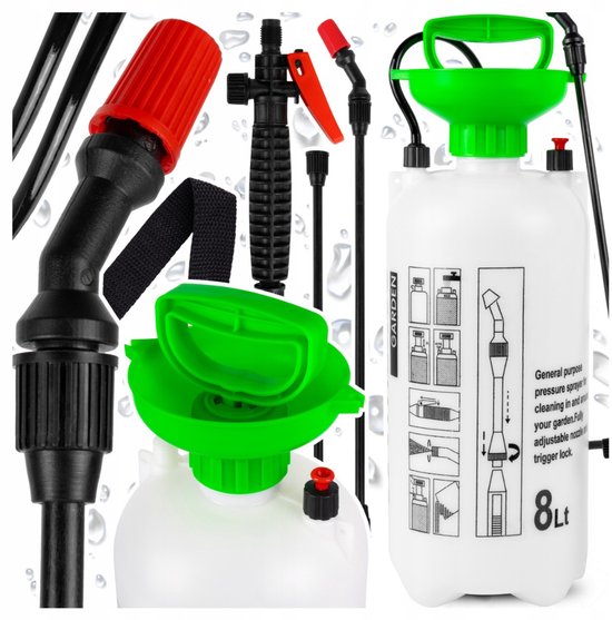 MOZY® - Onkruidspuit - 8 Liter - Verstelbare Spraykop en Lance - 3.5 Bar - Drukspuit - Tuinieren - Onkruid Verdelgen van Merkloos	