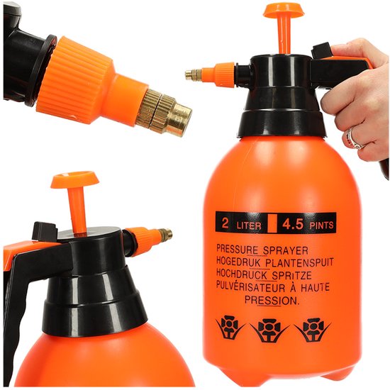 MOZY® - Plantenspuit - 2 Liter - Oranje - Verstelbare Sproeikop - Drukspuit - Onkruidspuit - Waterverstuiver - Handpomp van Merkloos	