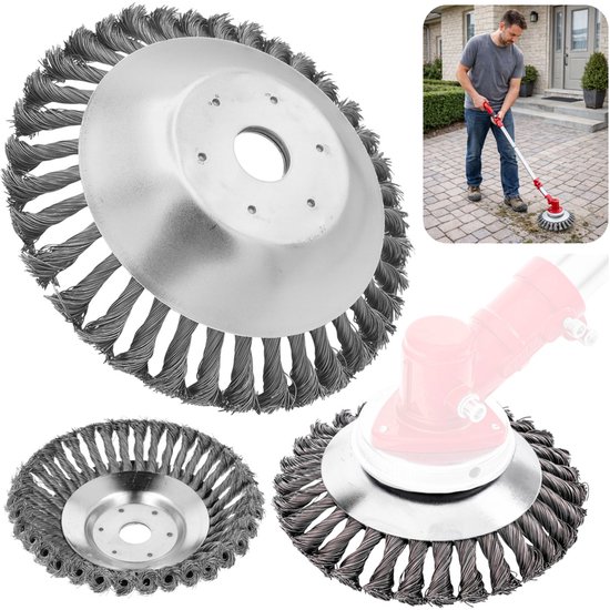 MOZY® - Stalen Onkruidborstel - 150 mm - Universeel - voor Bosmaaier - Kantenmaaier - Voegenborstel - Onkruidverwijderaar - Draadborstel