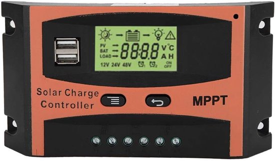 MPPT Solar Panel Regulator - 12V/24V - 30A, 40A, 50A, 60A - Solar Charge Controller met LCD Display (40A) van Merkloos	