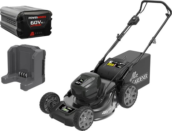 Mr. Gardener accu grasmaaier 60V 4Ah Li-Ion, 46 cm, 4-in-1, 6046, stalen behuizing van Mr. Gardener