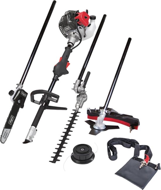 Multifunctioneel Tuingereedschap 4-in-1 - Grastrimmer, Bosmaaier, Hogsnoeier en Heggenscharen met 2-takt Motor van Powerplus