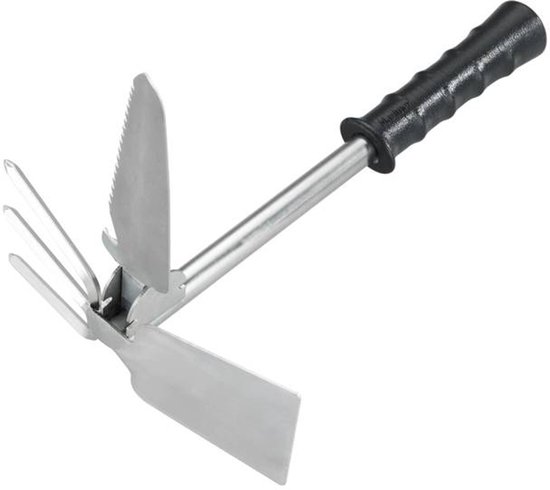 Multifunctioneel tuingereedschap - met telescopische steel - 7in1 - Harken Wieden Scheppen Meten Zagen Hakken Planten van Roamwild