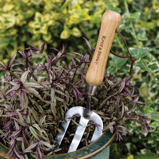 Multifunctionele handschep – plantenschep van roestvrij staal voor elk tuinwerk, bloementroffel met handvat van essenhout, lengte: 32 cm van Talen Tools