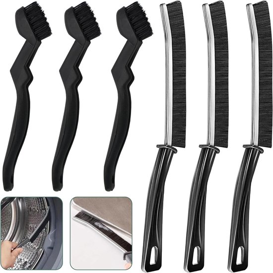 Multifunctionele Hoekborstel voor Badkamer, 6 Stuks Nylon Voegenborstel, Ideaal voor Tegelvloeren en Grondige Reiniging van Merkloos	