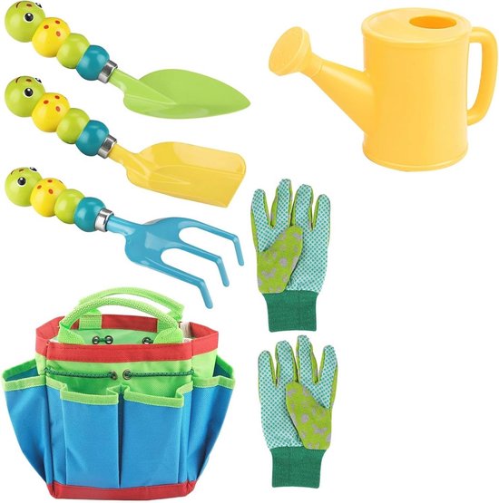 Multifunctionele kinderen tuingereedschapset met 6 delen - Perfect voor kleuters en buitenactiviteiten van Merkloos	