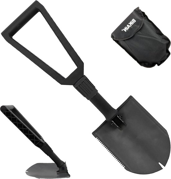 Multifunctionele Klapschep BI2400 - geëmailleerd stalen schep en hak zaag inclusief nylon tas en onderhoud Bikain. van $