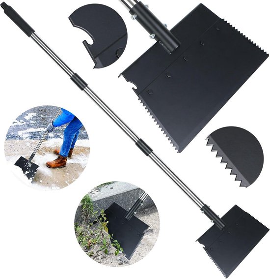 Multifunctionele platte schep voor tuinreiniging en sneeuwverwijdering 127 cm - verstelbare sneeuwhakper - ijsverwijderingsgereedschap - spadetool voor wieden en graven - outdoor gereedschap van Easypix