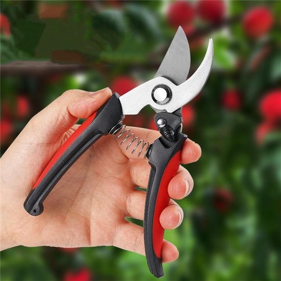 Multifunctionele, robuuste tuinschaar, 210 mm, roestvrijstalen blad, scherp snijdend, geschikt voor tuin, thuisgebruik en het snoeien van bomen.