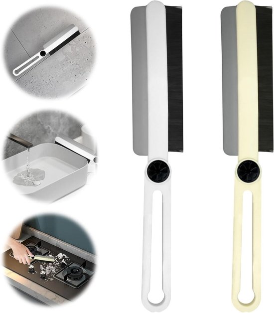 Multifunctionele Roterende Voegenborstel voor Toilet, Badkamer en Gootsteen - Effectief Schoonmaken met 2 Opzetborstels - Makkelijk te Gebruiken met Draaiende Kop - Ideaal voor Raamreiniging - Duurzaam Design van Benjaminsen