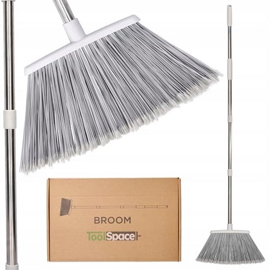 Multifunctionele Tuinbezem 133cm - Robuuste Steel Bezem voor Binnen en Buiten Schoonmaken