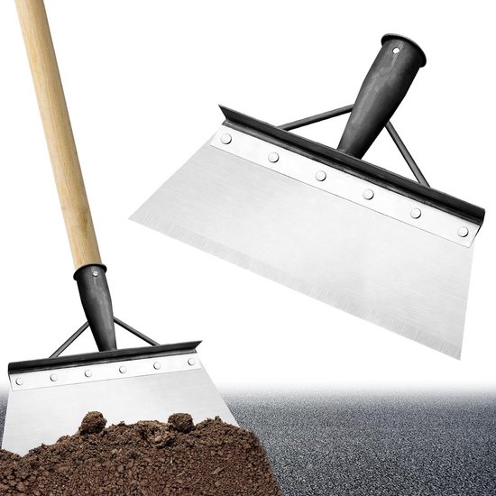 Multifunctionele Tuinschep 30 cm - Schoonmaakschep voor Onkruid, Mos en Sneeuw, Manganese Staal Tuingereedschap van Merkloos	