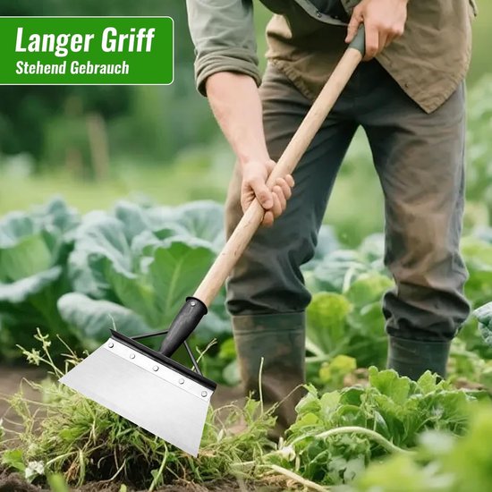 Multifunctionele Tuinschep voor Onkruid, Schoonmaak en Snoeien - 30 cm, Manganese Staal, Ideaal voor Tuinonderhoud en Mosverwijdering