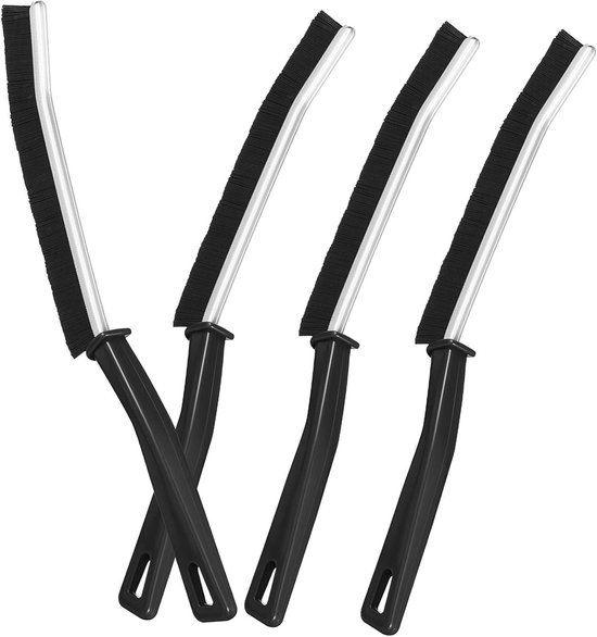 Multifunctionele Voegenborstels - Kierenborstels Reinigingsborstels - Schoonmaken Moeilijke Hoeken - Ergonomische Grip Ophanggat - 23cm Lengte - Zwart