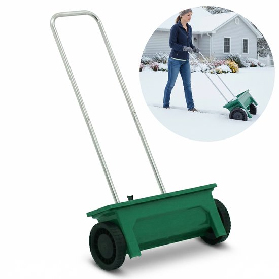Muntel® Strooiwagen - Strooikar - Zoutstrooier - Verstelbaar - Winter - Zout - Ijs - Tuin - Terras - 12 L van Muntel