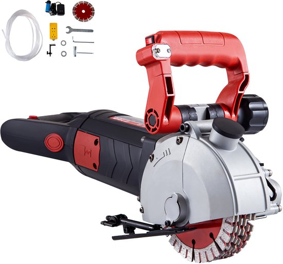 Muurfrees 41mm Zaagdiepte 4800w Muurfrees met 8 Zaagbladen 125mm Diameter 6200r/Min En Infraroodstraal van Merkloos	