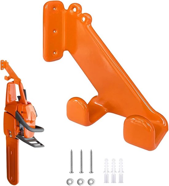 Muurhaak en wandbeugel geschikt geschikt voor Stihl kettingzaag, sterke ophanging (oranje) van Merkloos	