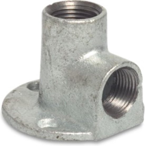 Muurplaat Gietijzer Mega 90° Verzinkt 1/2" Binnendraad Nr. 471 van Galvanitas