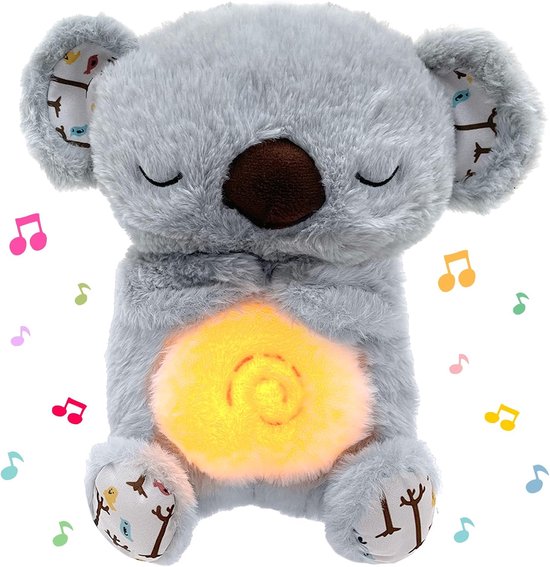 Muzikaal knuffel met geluiden voor pasgeborenen - zacht koala-speelgoed - ontspanningsspeelgoed - nachtlampje voor kinderen - cadeau met ritmische adembeweging en muziek van Merkloos	
