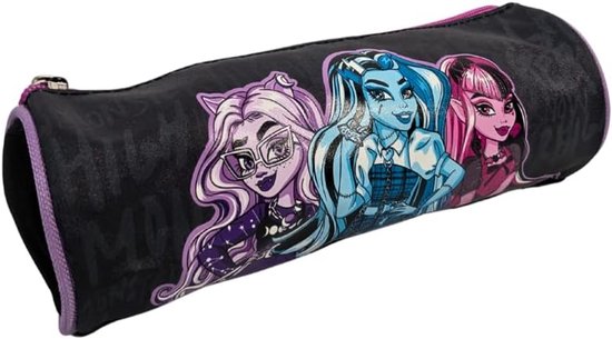 mybagstory - Monster High schooltas – etui voor kinderen en meisjes 1 vak – 21,5 x 7,3 x 7,3 cm – ritssluiting – officieel product, Monster High - zwart, Enfant, klassiek