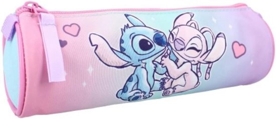 mybagstory - Pennenetui - Stitch - roze - blauw - kind - school - basisschool - kleuterschool - kleuterschool - etui voor meisjes - maat 21 cm, Roze, 21 cm