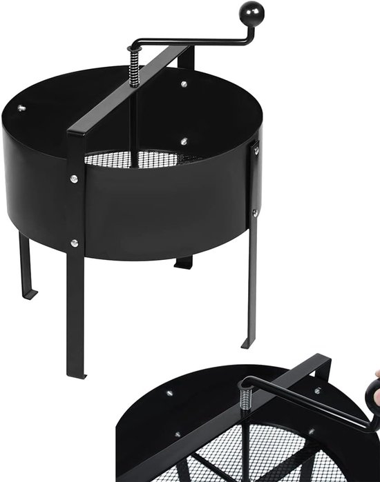 NAIZY Zeef Handmatige Tuinzeef Grond Ø 40cm Efficiënte doorvoerzeefmachine van hoogwaardig staal Compostzeef met roterende spindel Grondzeef voor tuin Rolzeef Zandzeef, voor stenen Compost Zand etc. van Merkloos	