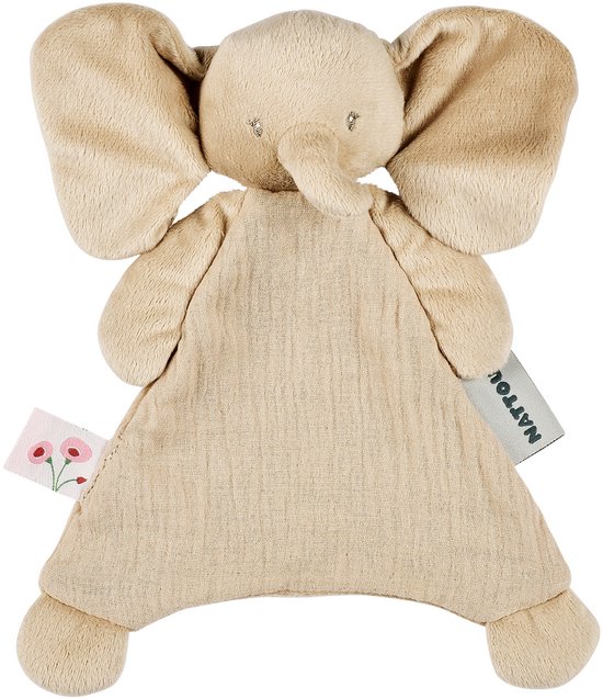 Nattou FanFan Baby Knuffeldoekje - 25 x 20 cm - Doudou Olifant - Baby Cadeau - Zand van N\A