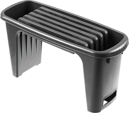 Nature - Tuinkruk 2-in-1 - Tuinzit/-knielkruk - tuin werkbank - Antraciet - H34 x 66 x 25cm van Nature
