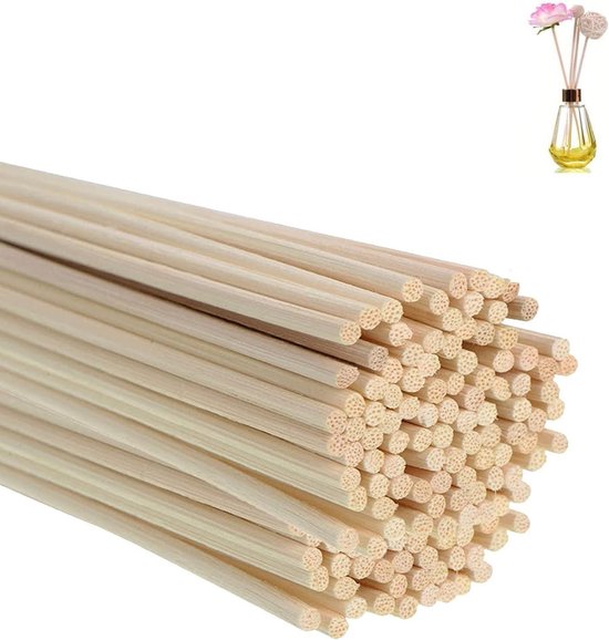 Natuurlijke vezels diffuserstokjes - glazen diffuser-onderdelen (3 mm x 30 cm, 50 stuks)
