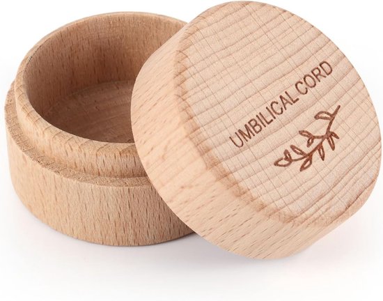 Navelstreng Bewaardoos, Gegraveerd Houten Baby Bewaardoos Pasgeboren Baby Herinneringsdoos Foetaal Haar Herinneringsdoos Opbergruimte voor Doop Baby Cadeau Babyshower Zwangerschap van Merkloos	