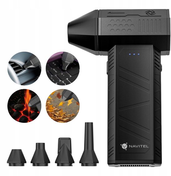 NAVITEL TF3 Turbo Fan: Krachtige Draadloze Bladblazer & Stofzuiger van Merkloos	