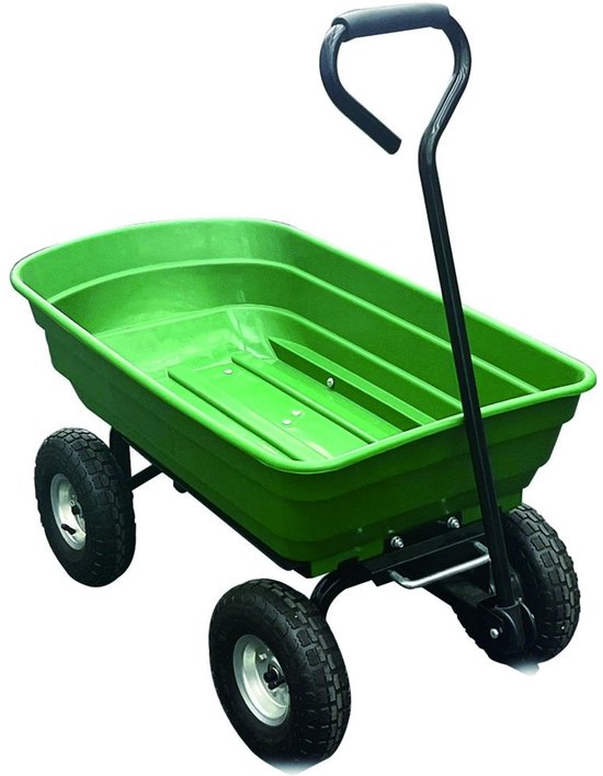 NAVOBIZ Kiepwagen - Transportwagen - Kruiwagen - Kiepwagen - 600 kg draagvermogen - Stalen frame - Luchtgevulde banden - Groen