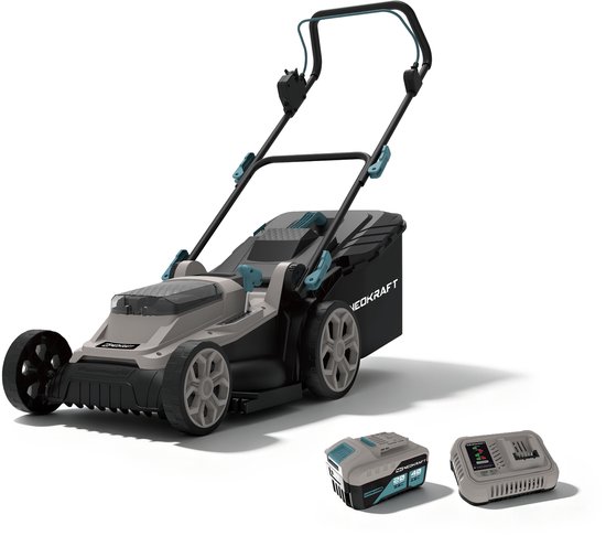 Neokraft - 40V Accu grasmaaier - 38cm maaibreedte - 6 instelbare maaihoogtes - Incl 40L opvangzak - Incl. 40V 4,0Ah accu & lader van Neokraft