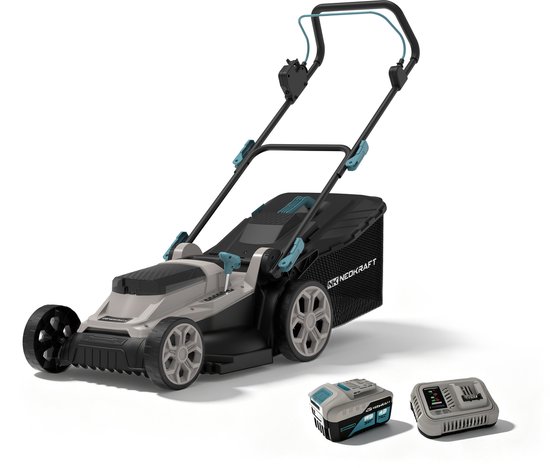 Neokraft - 40V Accu grasmaaier - 42cm maaibreedte - 6 instelbare maaihoogtes - Incl 50L opvangzak - Incl. 40V 4,0Ah accu & lader - Grasmachine