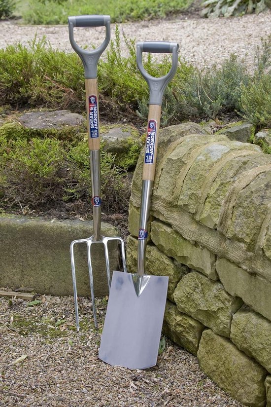 Neverbend RVS Border Spade Blauw 1161BS - tuinspade met blauw handvat van Sneeboer