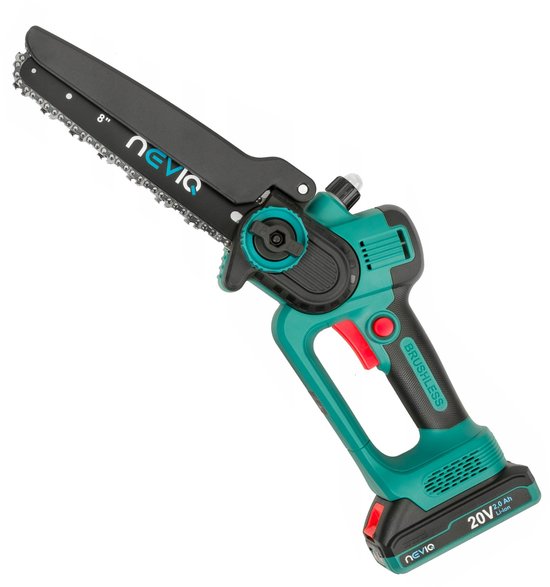 NEVIQ accu-kettingzaag, 8'' zaagblad, 500W, borstelloze motor, LX8303 van Merkloos	