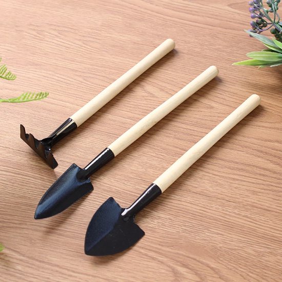 New Age Devi - 3-in-1 Set Mini Tuin Gereedschap - Miniatuur Tuin Gereedschap - Elegant Tuin Gereedschap - Handig voor in de tuin van New Age Devi