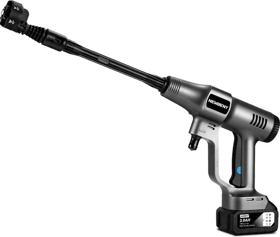 Newbeny - 6-in-1 Hogedrukreiniger - Accu Hogedrukreiniger - Draagbare Hogedrukreiniger - 3000mAh - 200 Bar - 18V Lithium Batterij van Newbeny