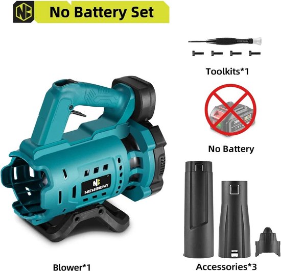 NEWBENY - Draadloze Elektrische Luchtblazer - Zonder accu - Geschikt voor Makita - Bladblazers - Luchtblazer elektrisch - 18500RPM - 18V van Newbeny