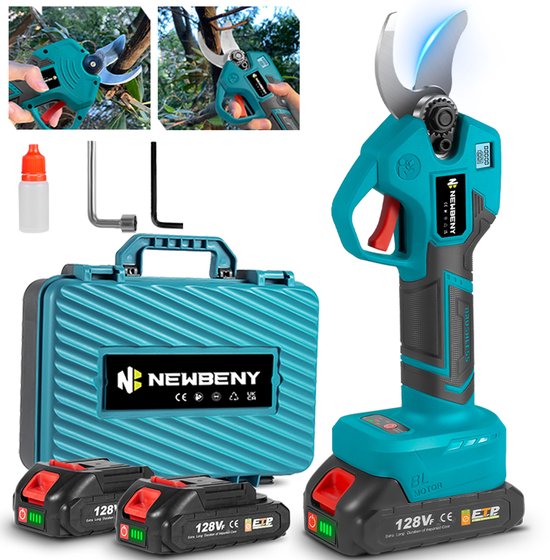 NewBeny Elektrische Snoeischaar - 35mm Snijdiameter - Accu Snoeischaar - met 2 Accu’s - Takkenschaar - Heggenschaar - voor Knippen & Snoeien van Heggen & Takken van Merkloos	