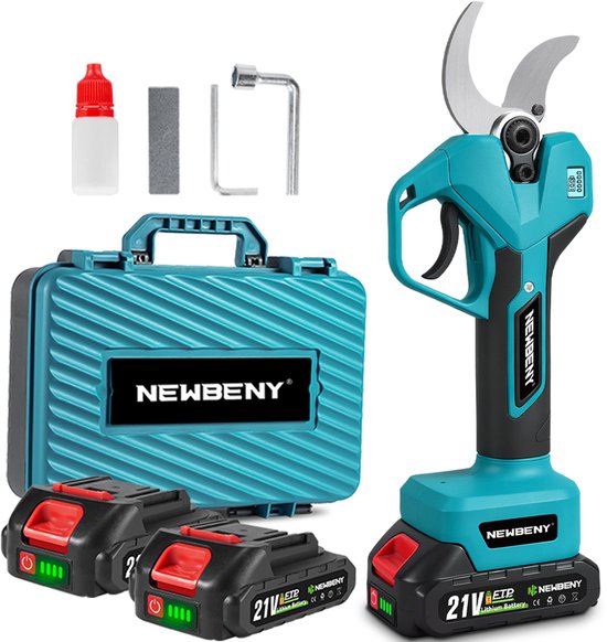 NewBeny Elektrische Snoeischaar - 50mm Snijdiameter - Accu Snoeischaar - met 2 Accu’s - Borstelloze Takkenschaar - Voor Boomgaard, Tuin, Boerderij, Park, Tuinieren van Merkloos	