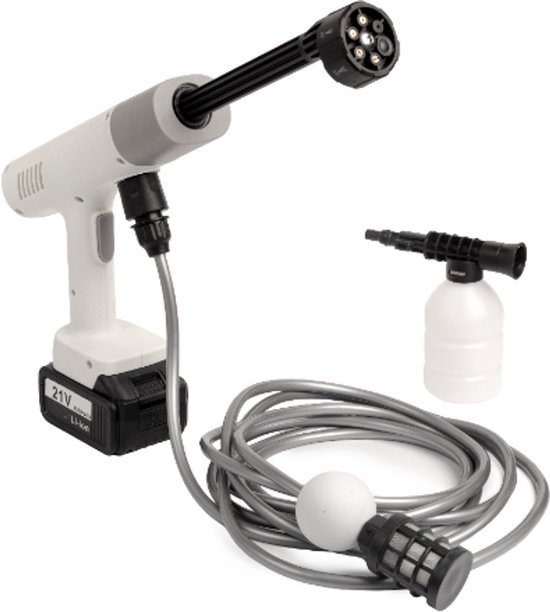 Nexxt Draadloze Hogedrukreiniger - 20 Bar - 21V Li-ion - 6-in-1 Sproeikop - 5m Waterslang